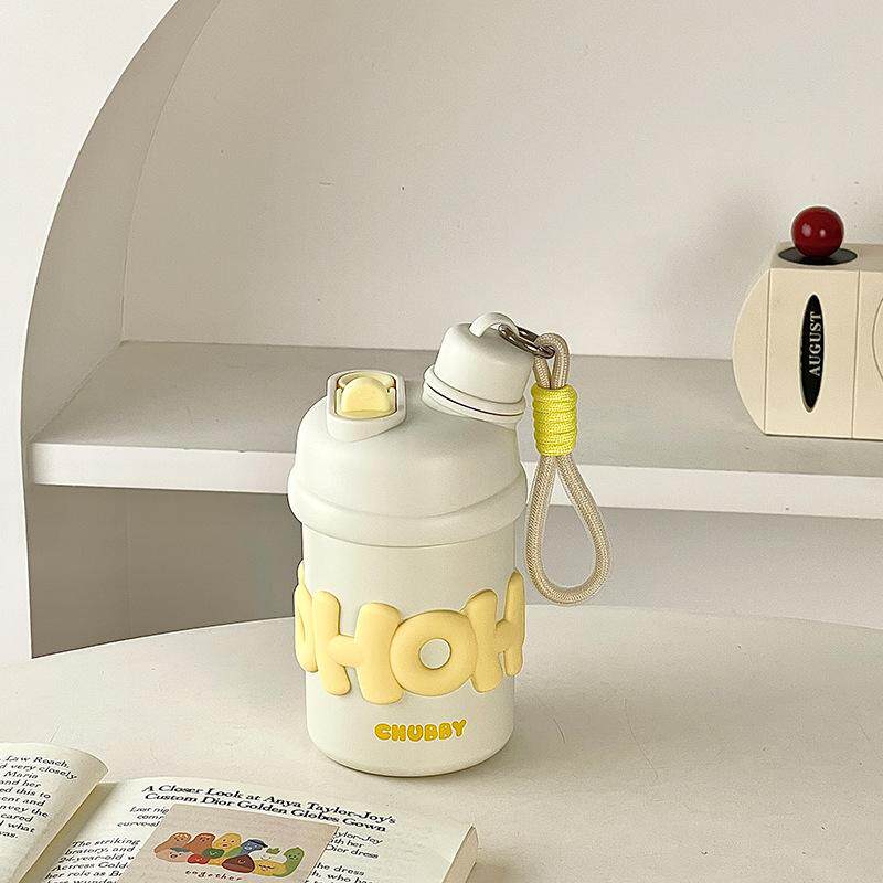 吸管水杯女新款2024高颜值保温杯大容量外带咖啡杯子小巧随‘女士