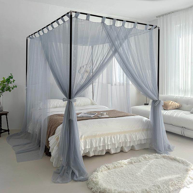 落地蚊帐家用卧室2024新款公主风床帘幔纱儿童支架加粗梦幻帐纱帘