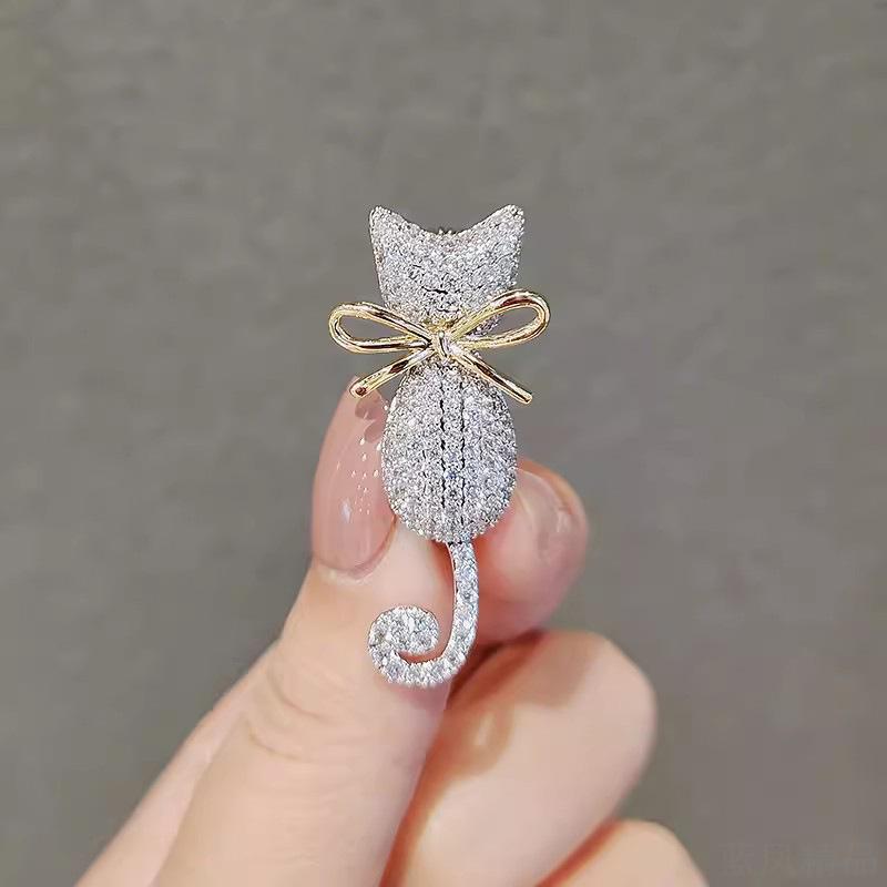 日韩可爱小猫胸针高档女个性动物