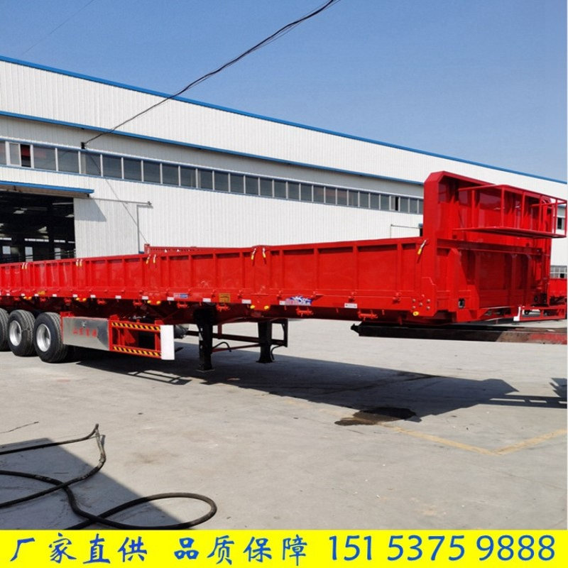 标准13米侧翻斗自卸半挂车 三轴自卸式翻斗运输车 三桥自卸车