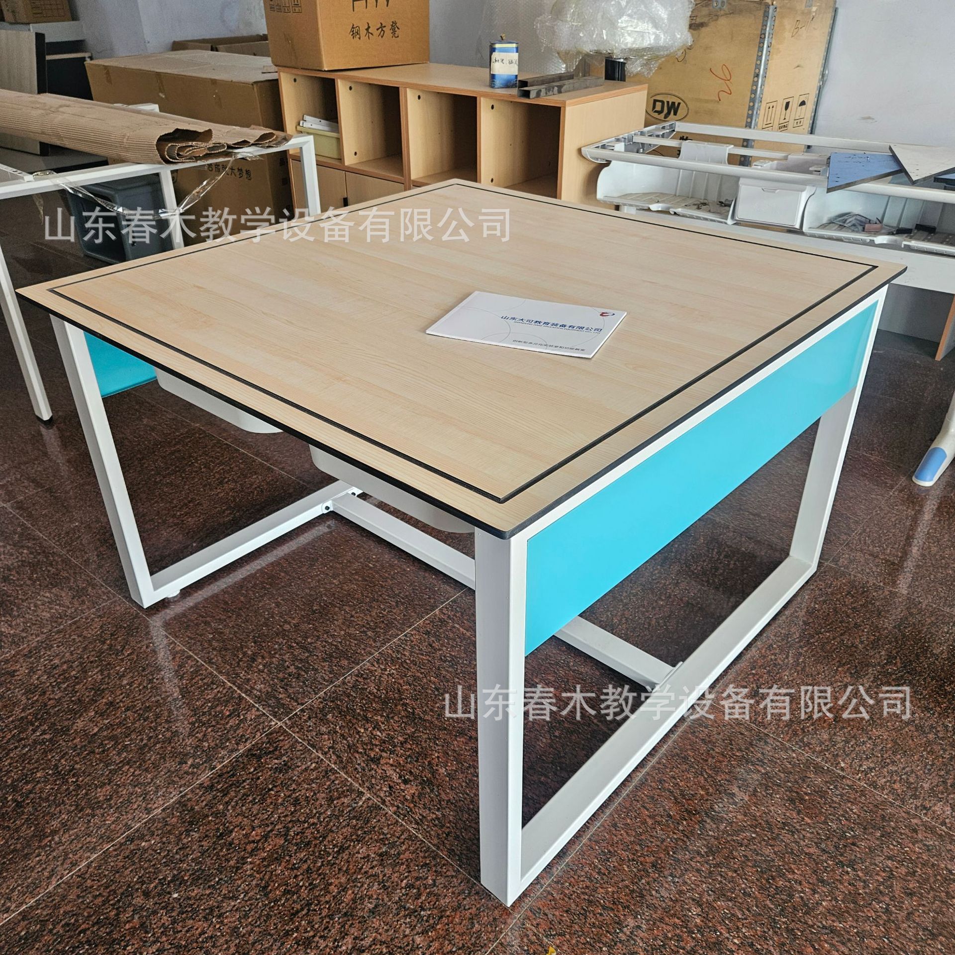 四方劳技方桌 通用技术 综合实践教室实验桌 钢木实验台 带抽