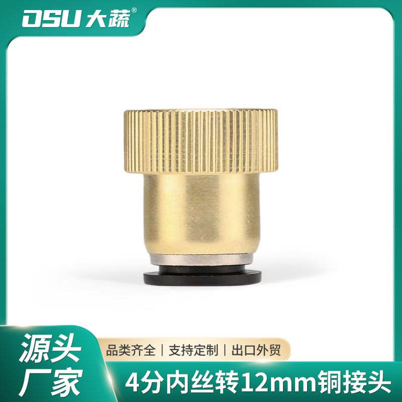 4分转12mm快插转接头12pe管进水口浇花器配件快插铜接口