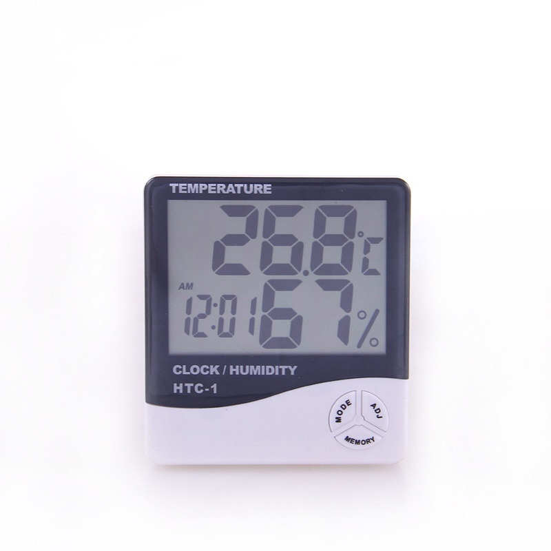 HTC-1室内电子温湿度计多功能数显温度湿度仪 带时钟闹铃现货供应