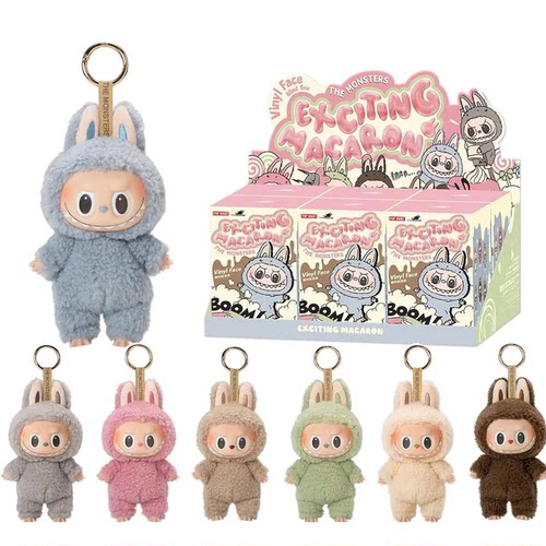 泡泡玛特Labubu拉布布心动马卡龙搪胶脸盲盒手办可爱礼物POPMART