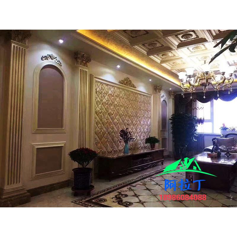 简约PU门厅扁平面罗马柱门套门柱背景墙装饰线15公分别墅贴墙方柱