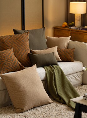 豆卷靠垫 Refresh芮夫 腰枕沙发床头柔软装饰护腰绿色靠垫