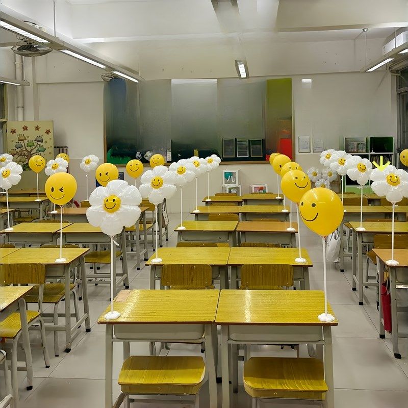 气球桌飘立柱杆单个学校幼儿园教室装饰布置氛围汽球雏菊开学季