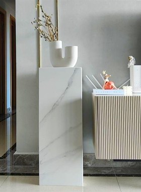 大理石柱子底座雕塑摆台岩板电视柜客厅玄关落地基座花架摆件石墩