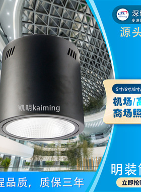大功率筒灯 50W60W80WLED明装筒灯智能照明高铁站地铁站飞机场灯