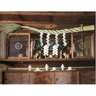 草编注连绳 日式挂件牛蒡 正月新年装饰日料寿司店花店资材植物