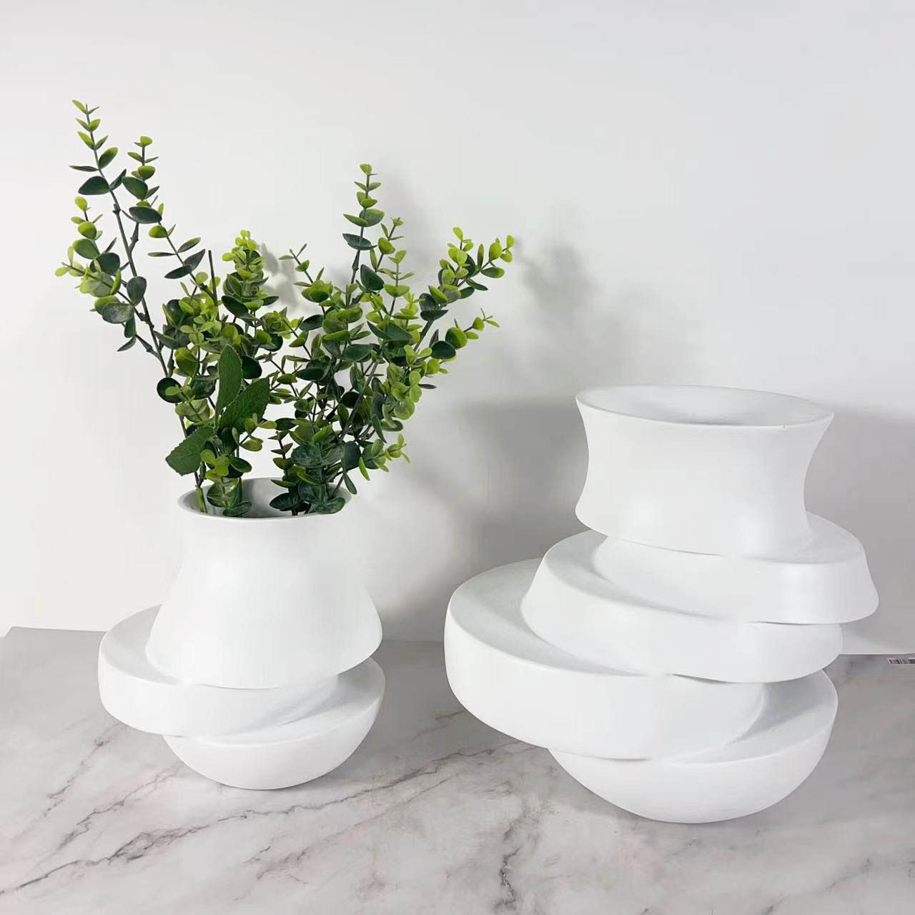 现代北欧极简层叠错位花瓶客厅插花干花器摆件样板房家居软装饰品,电子元器件市场,电线扎带/束线带,淘宝优惠券,粉丝福利购,淘宝优惠卷