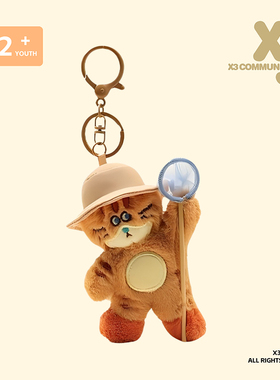 X3COMMUNE 原创小众毛绒挂件扑蝶小猫挂饰情侣钥匙扣学生包包装饰