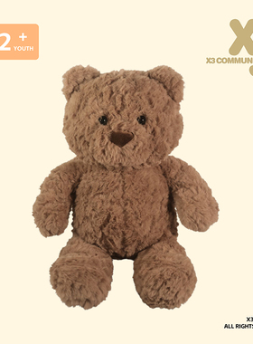 X3COMMUNE 卷毛熊毕业礼物毛绒玩具玩偶睡觉抱娃娃公仔生日礼物