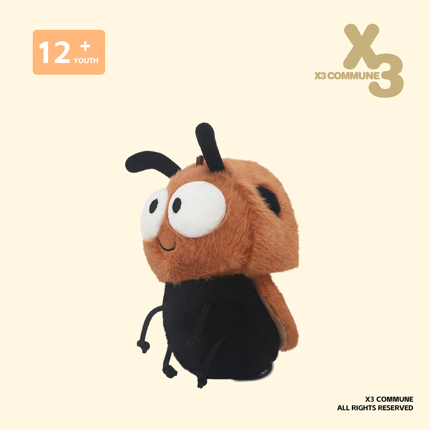 X3COMMUNE 昆虫系列瓢虫毛绒玩具可爱玩偶公仔小布娃娃生日礼物