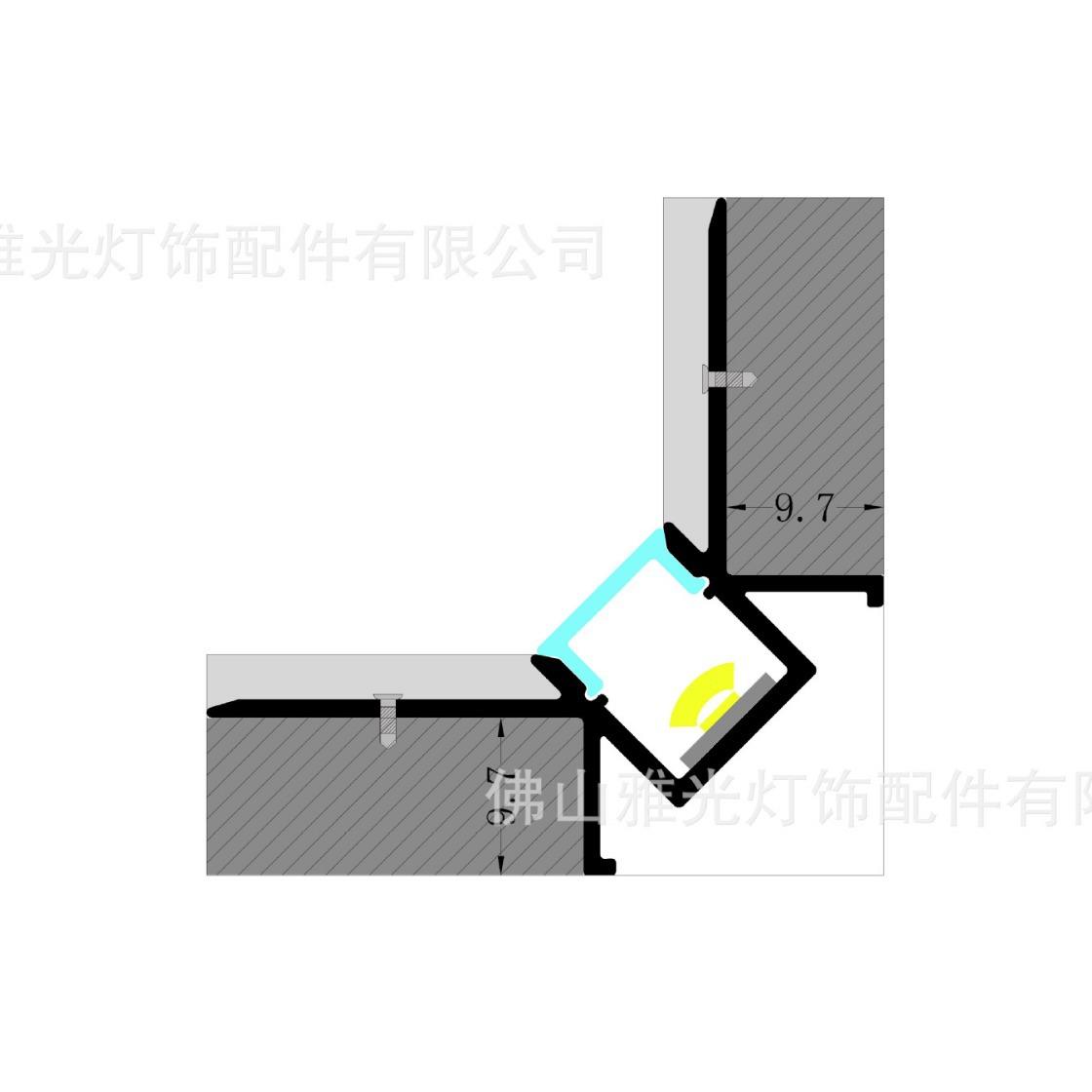铝槽LED灯条硬灯条外壳铝槽型材 阴角 阳角