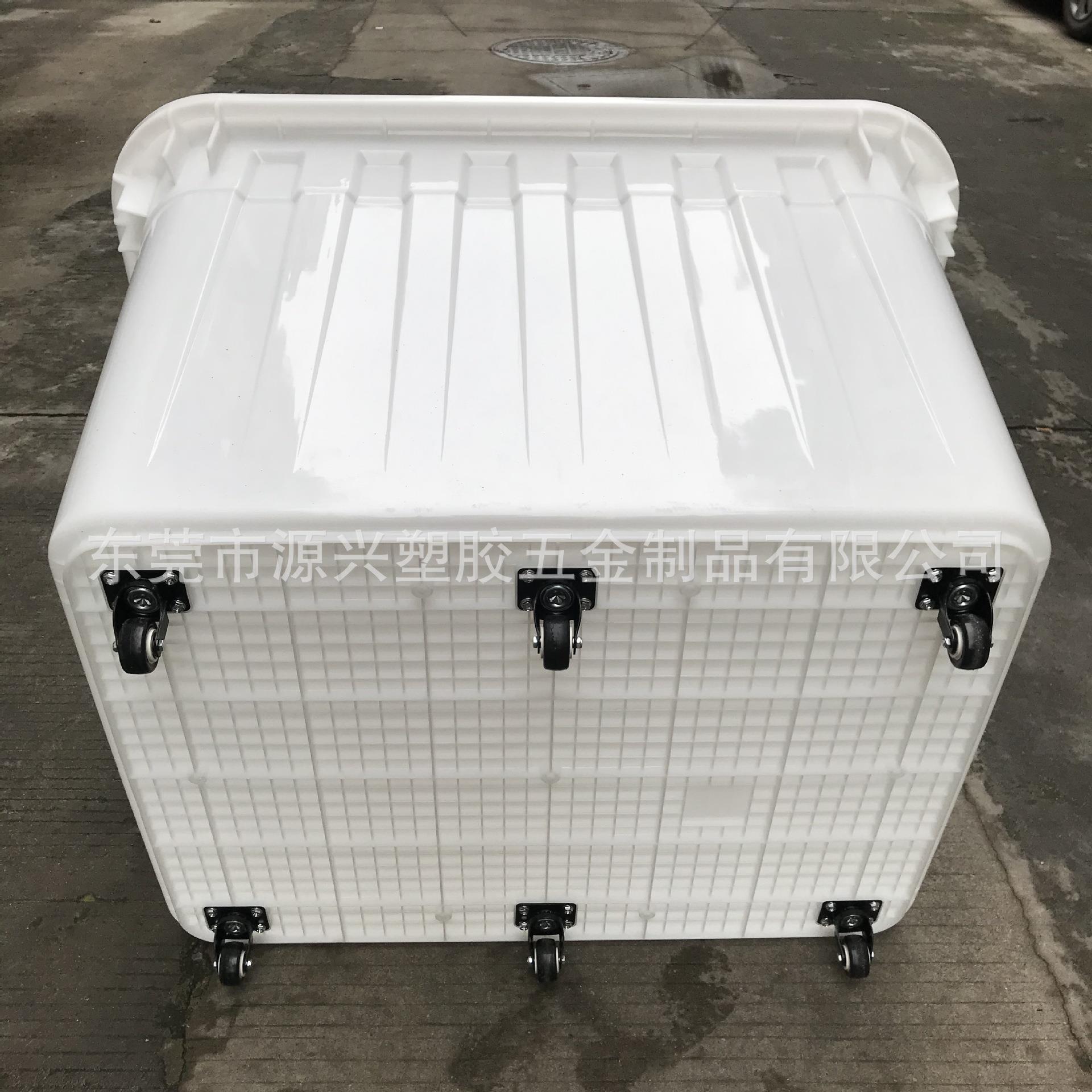 加厚超大号带6个脚轮储物箱胶筐600升服装玩具厂手推运输周转箱子