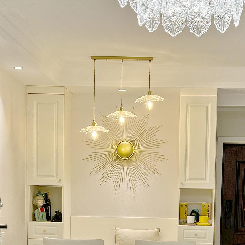 不繁/荷叶餐厅小吊灯全光谱玄关过道现代水晶餐厅吸顶灯