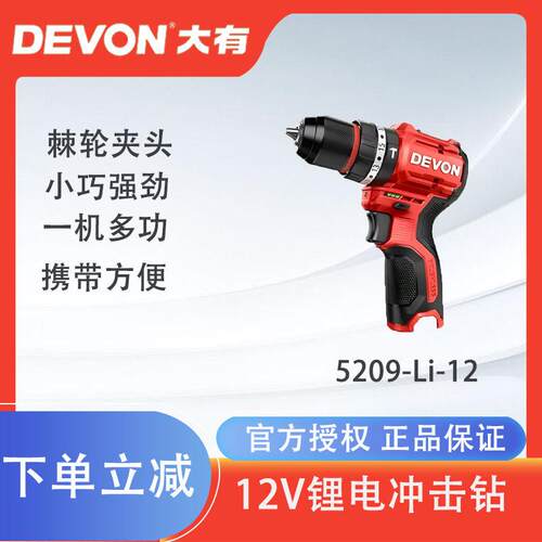 大有充电无刷锂电钻手电钻多功能家用电动手枪钻电动工具5209