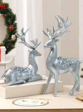 圣诞新麋鹿客厅电视柜玄关装饰品摆件创意树脂工艺品开业生日礼品