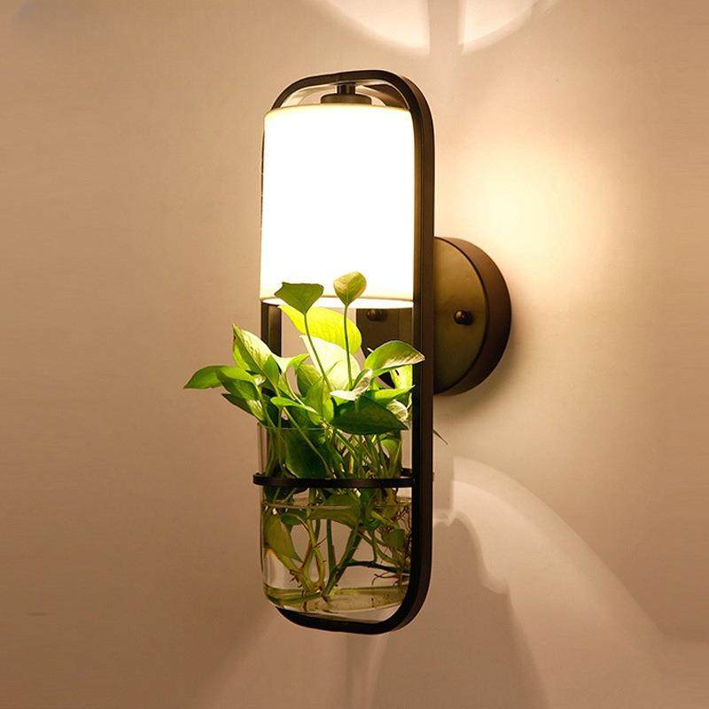新中式水培植物吊灯北欧简约客厅背景墙壁灯创意酒店会所餐厅壁灯