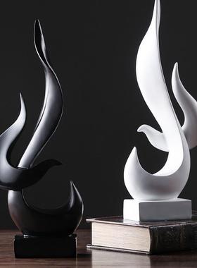 燃烧火炬雕像树脂工艺品现代桌面玄关装饰品摆件家居摆设