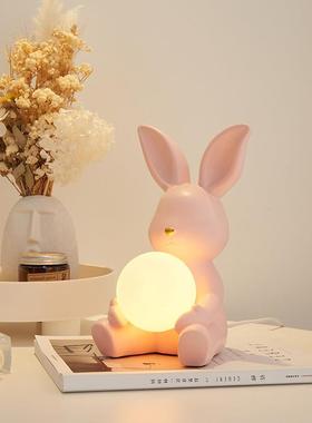 ins少女台灯卧室儿童台灯女孩房装饰公主风送闺女生日小夜灯