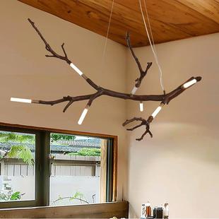 自然复古吊灯树脂仿枯木装饰灯创意个性干树枝树杆树杈造型吊灯
