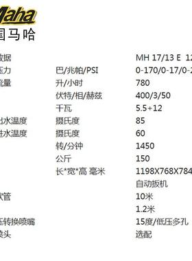 进口德国马哈MH17/13E工业热电级加热冷水高压清洗机清洁设备