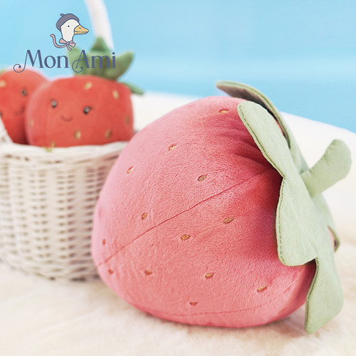 monami趣味草莓毛绒玩偶