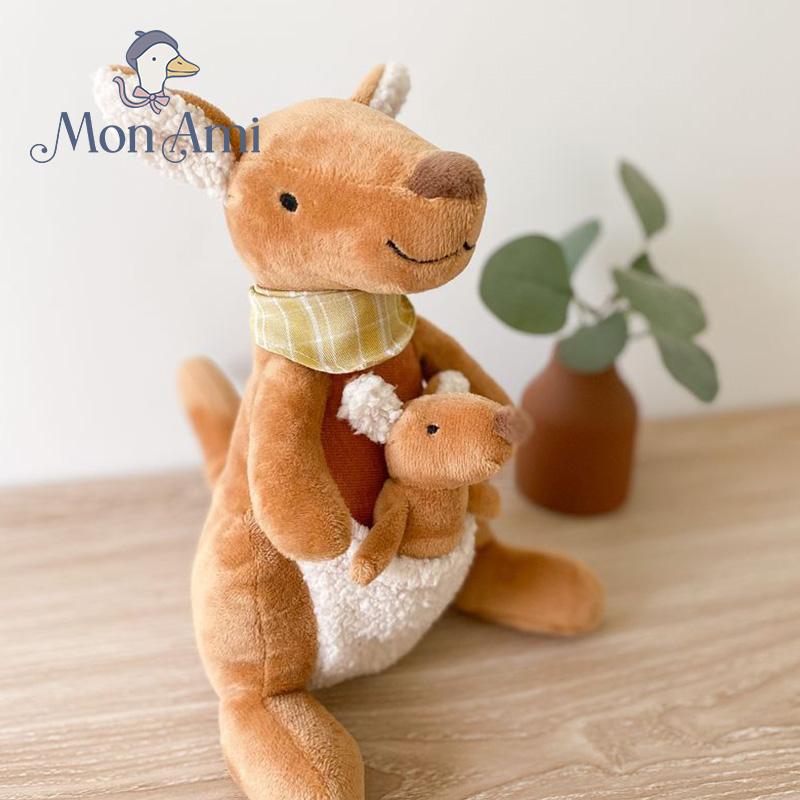 monami莫奈美母子袋鼠毛绒玩偶