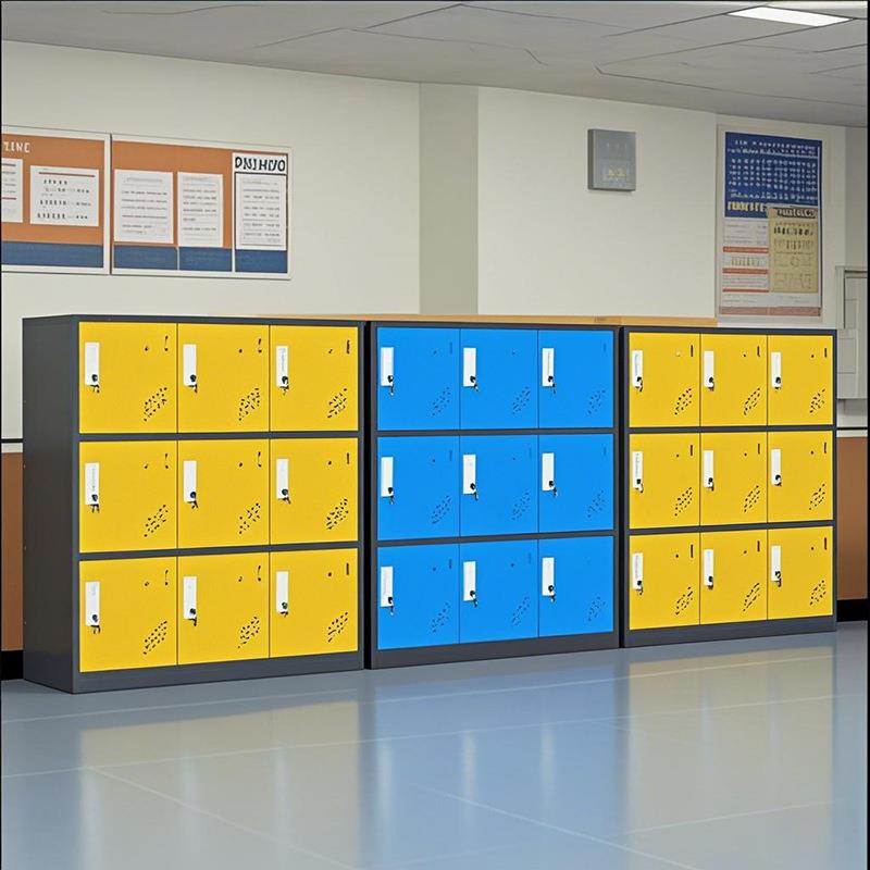 彩色储物柜铁皮收纳柜教室存放柜钢制带锁更衣柜幼儿园学生书包柜