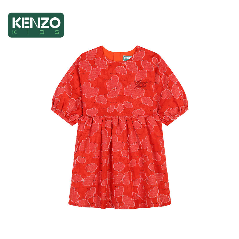 【季末特惠】 KENZO KIDS童装女童春夏提花连衣裙K60674