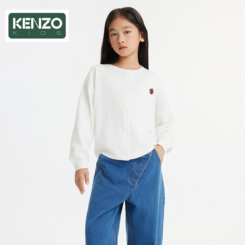 【断码特惠】KENZO KIDS童装女童休闲海棠花针织开衫K61312