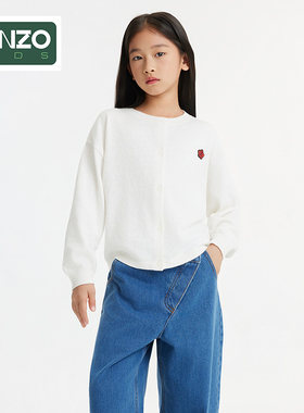 【断码特惠】KENZO KIDS童装女童休闲海棠花针织开衫K61312
