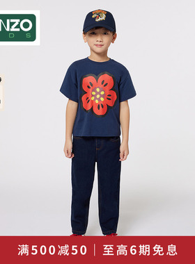 KENZO KIDS童装春夏儿童经典海棠花短袖舒适T恤衫K60739