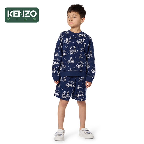 【季末特惠】KENZO KIDS童装儿童休闲印花百慕大宽松短裤K61650