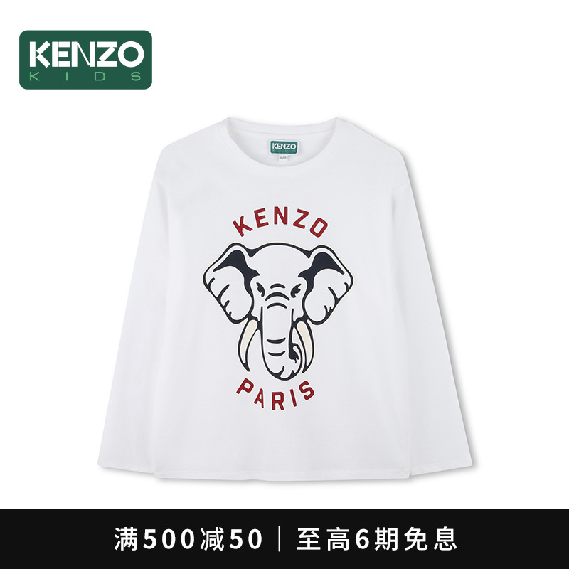 【2025秋冬新品】KENZO KIDS童装儿童休闲大象图案长袖T恤K61493