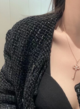 精工版玫瑰金项链女双层叠戴锁骨链高级感