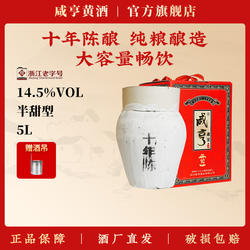 咸亨通宝十年陈酿5L绍兴正宗传统咸亨太雕酒业10斤坛装半甜型黄酒