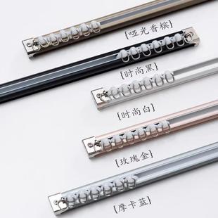 单双轨导轨窗帘杆支架配件 铝合金窗帘轨道静音直轨滑轮滑道顶侧装