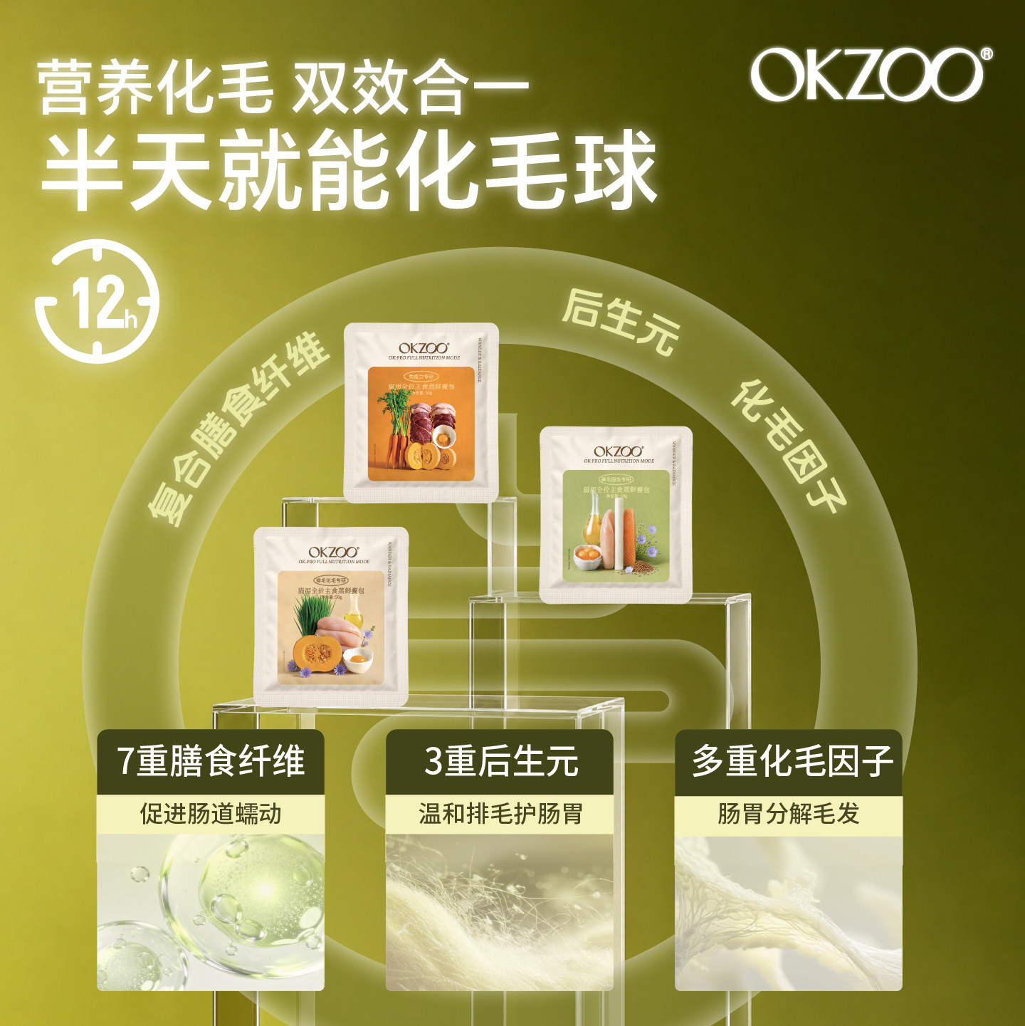 OKZOO全价24包化毛猫主食湿粮