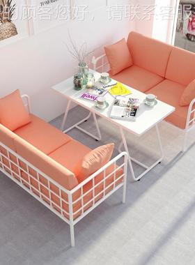 客厅卧布艺懒小人沙发 北XJ-18072欧铁艺咖啡厅奶茶室卡座店沙发