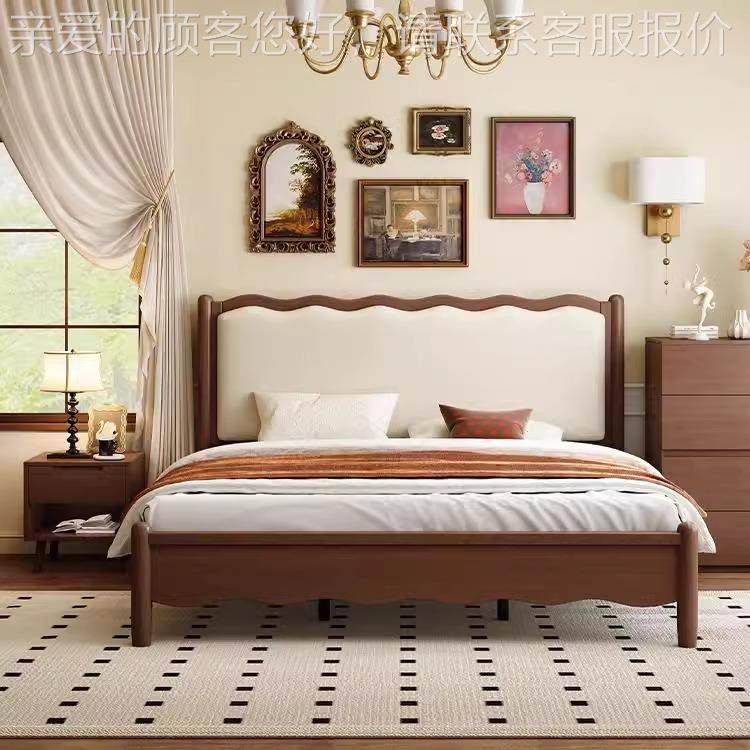 波中古实木床浪漪床户真皮软包小型涟储物婚CS215床复古主卧双人,住宅家具,实木床,淘宝优惠券,粉丝福利购,淘宝优惠卷