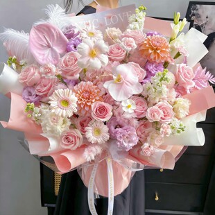 巨型绣球玫瑰混搭花束鲜花速递同城全国配送女友生日礼物北京上海