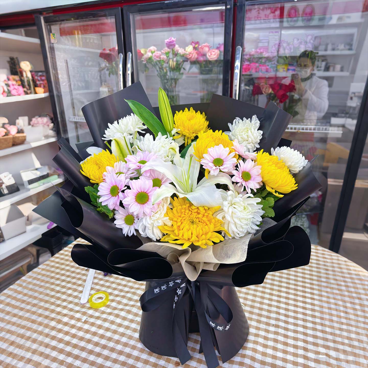 【全国小时达】黄白菊花鲜花花束