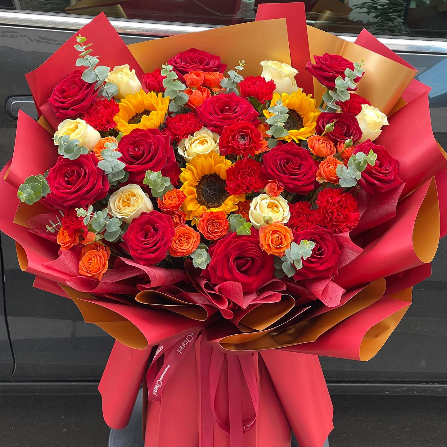 康乃馨混搭花束鲜花同城配送速递妈妈长辈生日高级感礼物南京花店