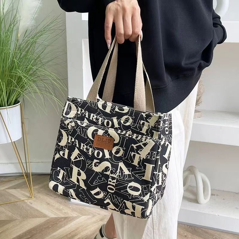 帆布包时尚手提包上班手提袋女手拎包保温饭盒袋防水便携2025新款