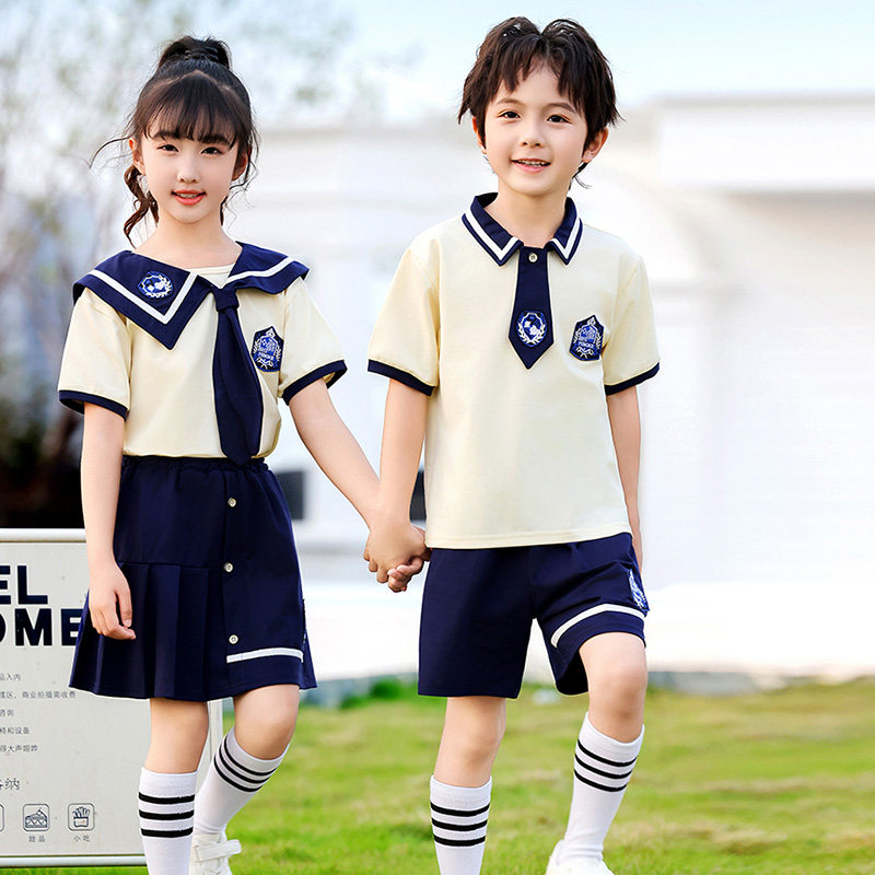 幼儿园园服夏装海军风中小学生运动会夏季班服套装一年级儿童校服