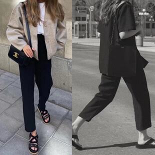 26早春新款 FK日本进料四季基础款精裁休闲小直筒西裤