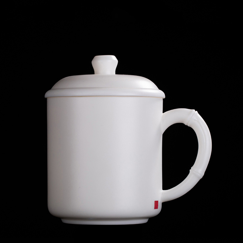 陶瓷功夫泡茶杯办公室茶水分离杯会议室带把